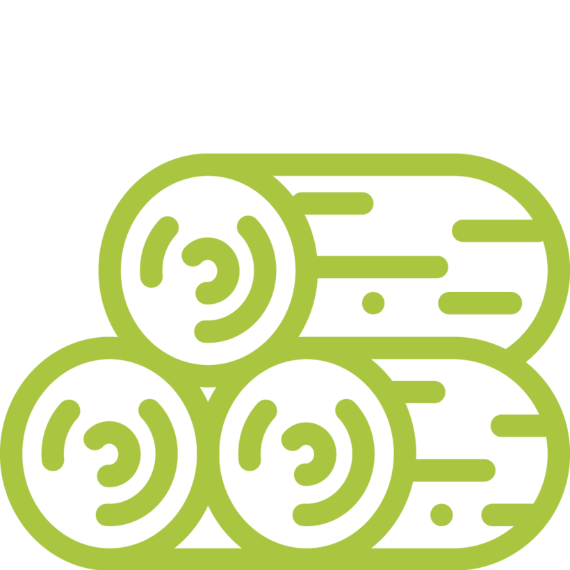 stats icon voor m³ fijnspar verkocht 15 000